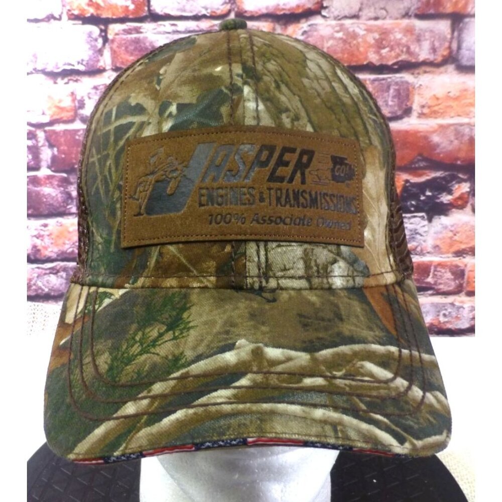 Jasper Engines & Transmissions Camo Trucker Hat Adjustable Mesh Back Mechanics H